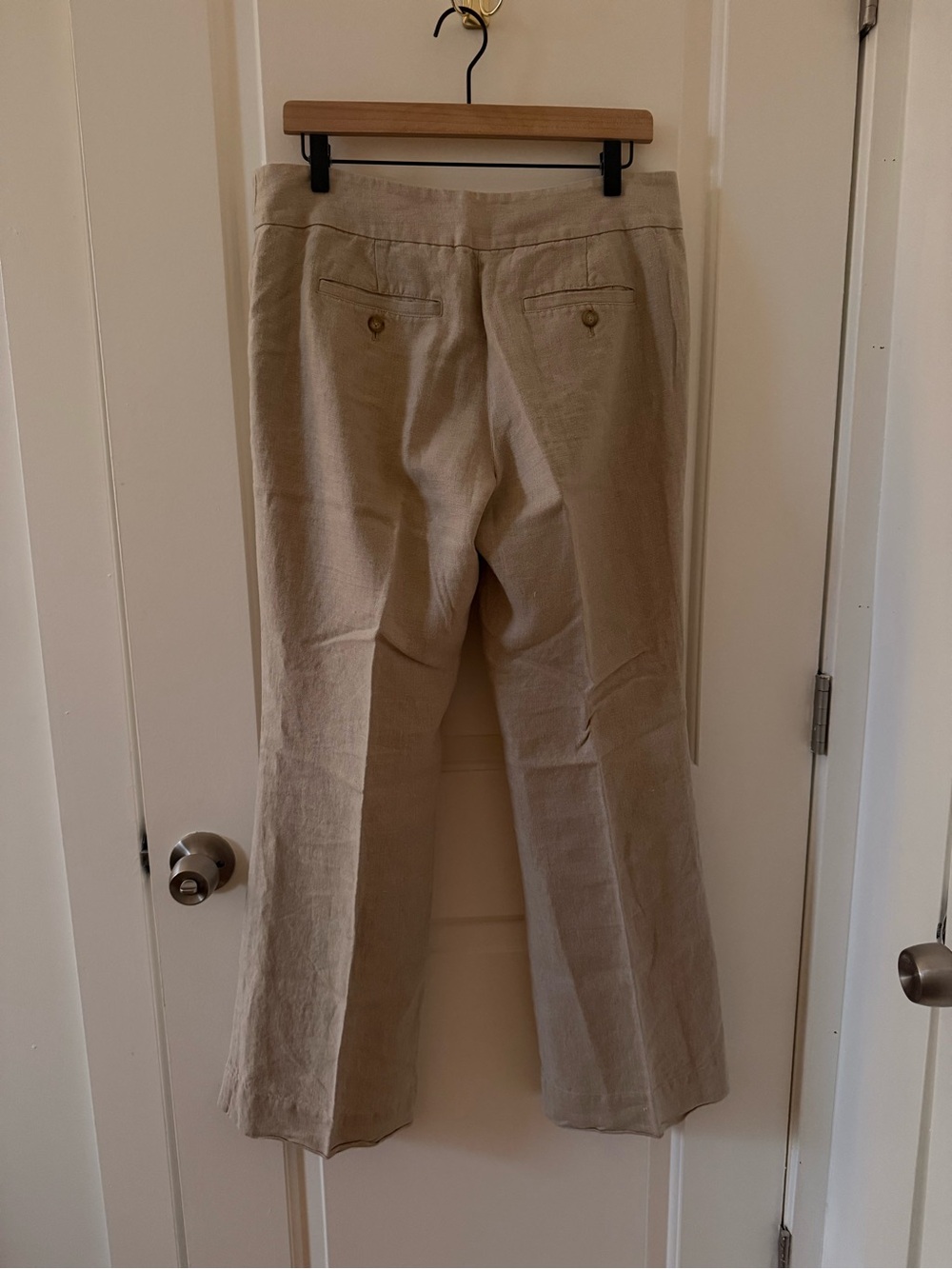 LOFT Wide-Leg Linen-Blend Pants in Light Beige - Picture 2 of 3